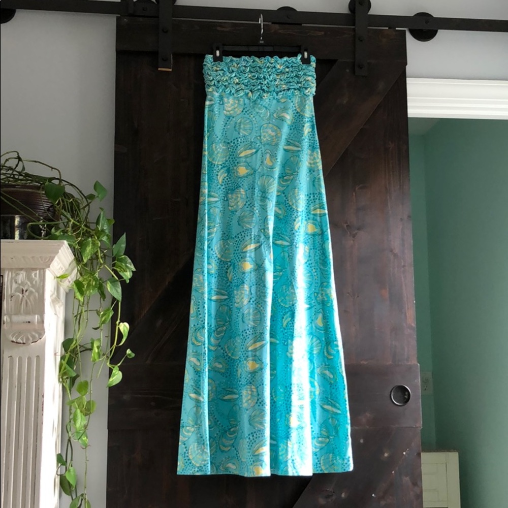 Lilly Pulitzer blue maxi dress with shells